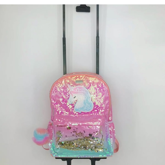 justice unicorn rolling backpack